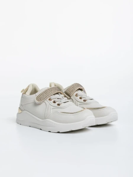 Pantofi sport copii bej din piele ecologica Idalis