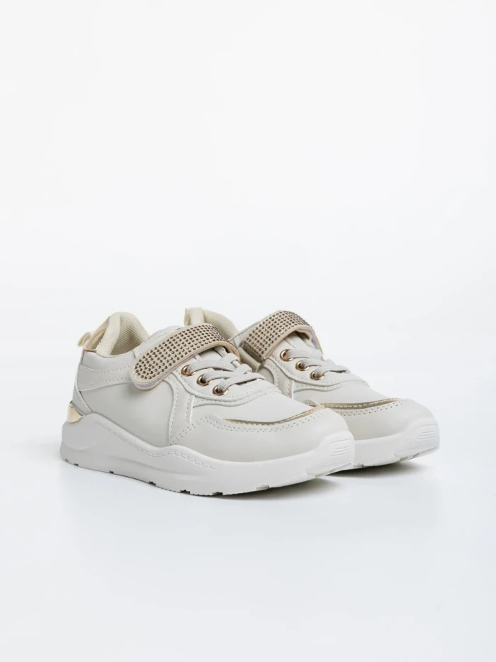 Pantofi sport copii bej din piele ecologica Idalis