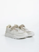 Pantofi sport copii bej din piele ecologica Idalis