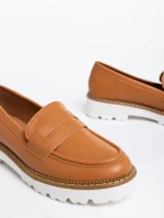 Mocasini dama camel din piele ecologica Leana