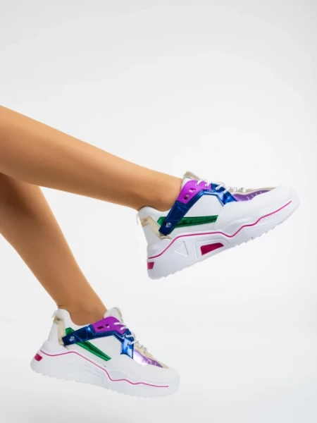 Pantofi sport dama albastri din piele ecologica Kamea