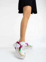 Pantofi sport dama fucsia din piele ecologica Kamea