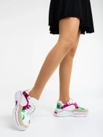 Pantofi sport dama fucsia din piele ecologica Kamea