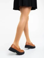 Mocasini dama camel din piele ecologica Milde