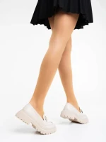 Mocasini dama bej din piele ecologica Jakki