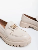 Mocasini dama bej din piele ecologica Jakki