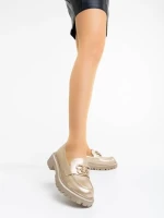 Mocasini dama aurii din piele ecologica Jakki