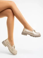 Mocasini dama aurii din piele ecologica Jakki