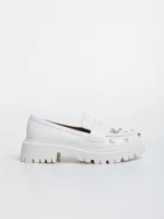 Mocasini dama albi din piele ecologica Meridel