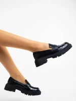 Mocasini dama negri din piele ecologica Meridel