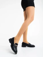 Mocasini dama negri din piele ecologica Aletta