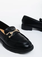 Mocasini dama negri din piele ecologica Aletta