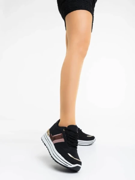 Pantofi sport dama negri din material textil Loraina