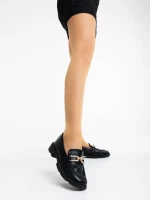 Mocasini dama negri din piele ecologica Tullia