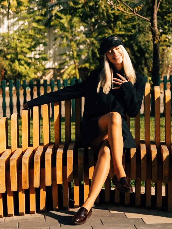 Mocasini dama maro din piele ecologica lacuita Lanelle