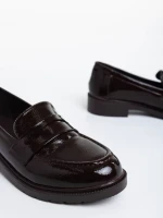 Mocasini dama maro din piele ecologica lacuita Lanelle