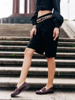 Mocasini dama grena din piele ecologica lacuita Lanelle