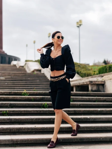 Mocasini dama grena din piele ecologica lacuita Lanelle