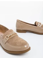 Mocasini dama khaki din piele ecologica lacuita Manon