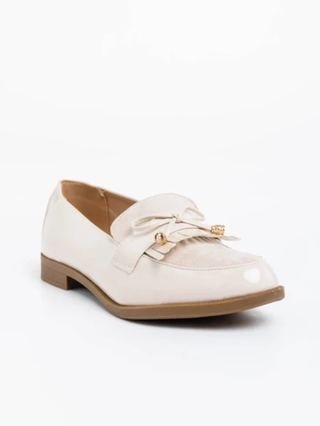 Mocasini dama bej din piele ecologica Jevi