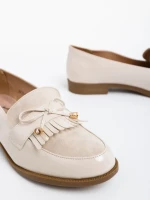 Mocasini dama bej din piele ecologica Jevi