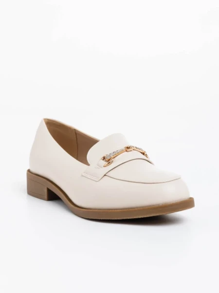 Mocasini dama bej din piele ecologica Nicia