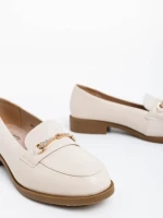 Mocasini dama bej din piele ecologica Nicia