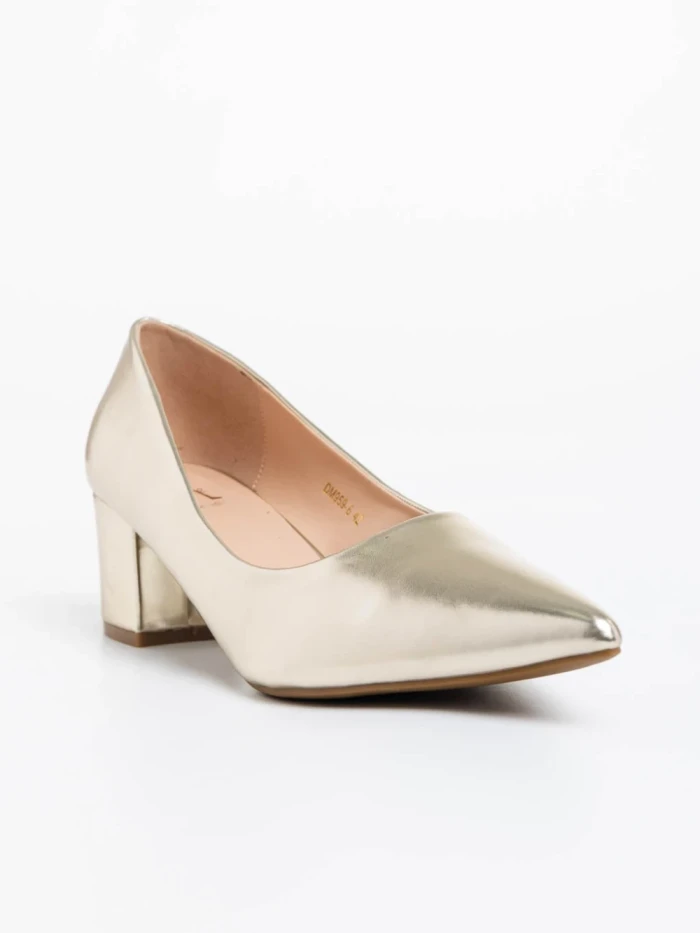 Pantofi dama aurii din piele ecologica Kaz