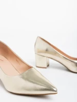 Pantofi dama aurii din piele ecologica Kaz