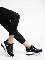 Pantofi sport dama negri din piele ecologica Tyrina