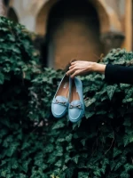 Mocasini dama albastri din piele ecologica Hallam