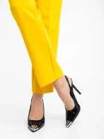 Pantofi dama negri cu toc din piele ecologica lacuita Sheyla