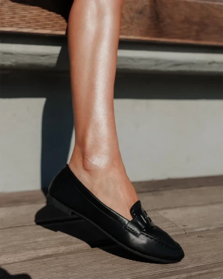 Mocasini dama negri din piele ecologica Kaylin