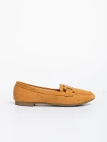 Mocasini dama camel din material textil Kaylin
