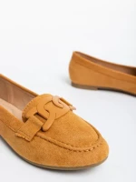 Mocasini dama camel din material textil Kaylin