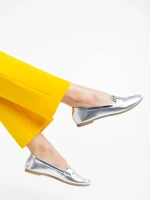 Mocasini dama argintii din piele ecologica Kaylin