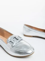 Mocasini dama argintii din piele ecologica Kaylin