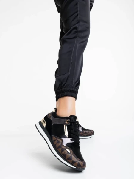 Pantofi sport dama negri din piele ecologica Josalind