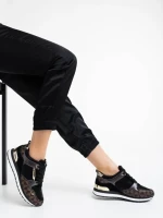 Pantofi sport dama negri din piele ecologica Josalind