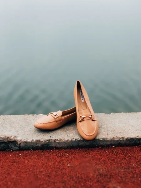 Mocasini dama camel din piele ecologica Hallam