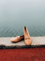 Mocasini dama camel din piele ecologica Hallam