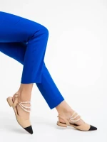 Pantofi dama negri cu bej din piele ecologica Darlina