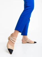 Pantofi dama negri cu bej din piele ecologica Darlina