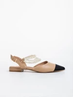 Pantofi dama negri cu bej din piele ecologica Darlina