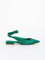Balerini dama verzi din material textil Nadetta