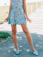 Pantofi dama albastri din material textil Jenita