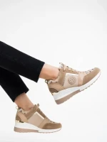 Pantofi sport dama camel din piele ecologica Tyrina