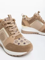 Pantofi sport dama camel din piele ecologica Tyrina