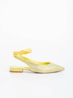 Balerini dama galbeni din material textil Nadetta