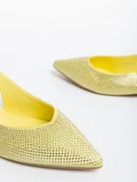 Balerini dama galbeni din material textil Nadetta